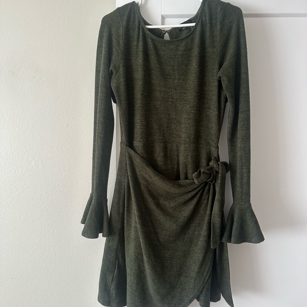 Green wrap dress